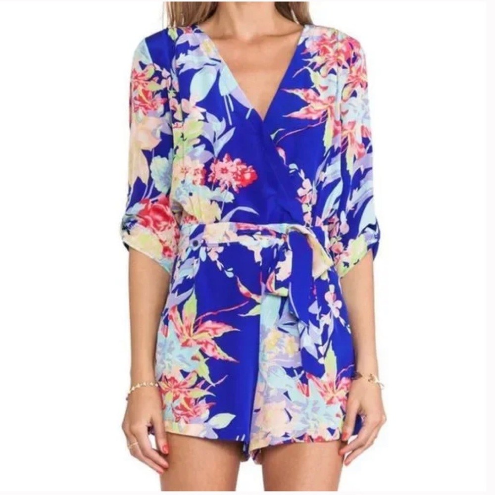 Yumi Kim Liz blue zean floral romper - XS